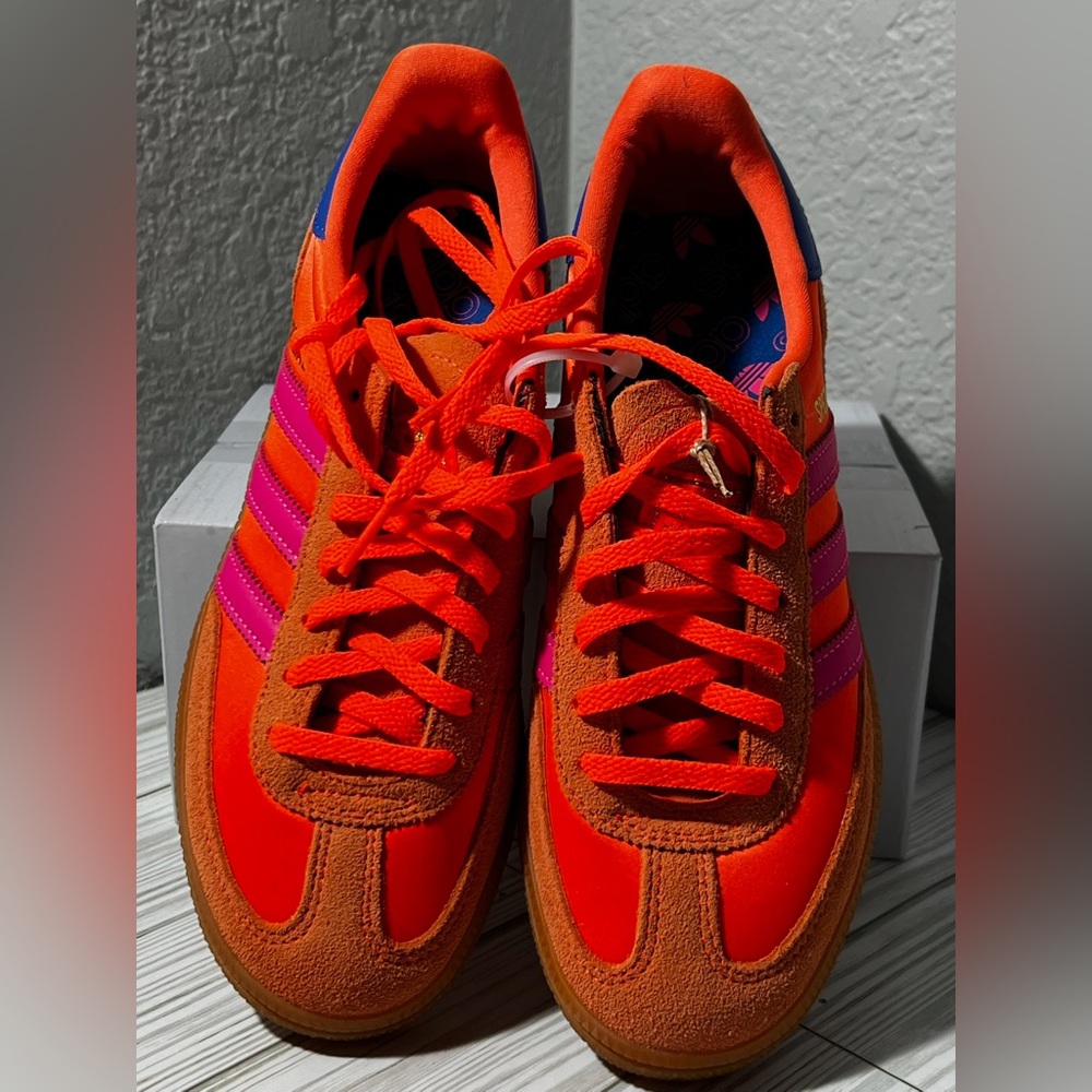 Adidas handball spezial women’s sneaker shoes Orange Pink size 5.5 JH5659 - Picture 2 of 12